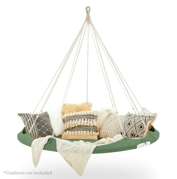 Teepee Hanging Day Bed Classic Large by TiiPii in White Taupe Olive Charcoal by TiiPii