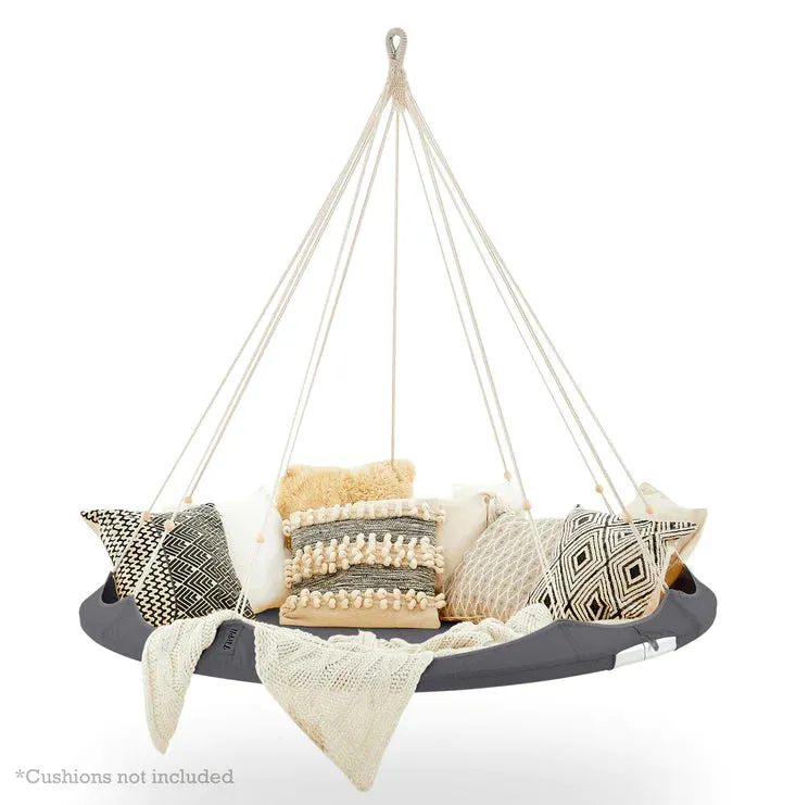 Teepee Hanging Day Bed Classic Large by TiiPii in White Taupe Olive Charcoal by TiiPii