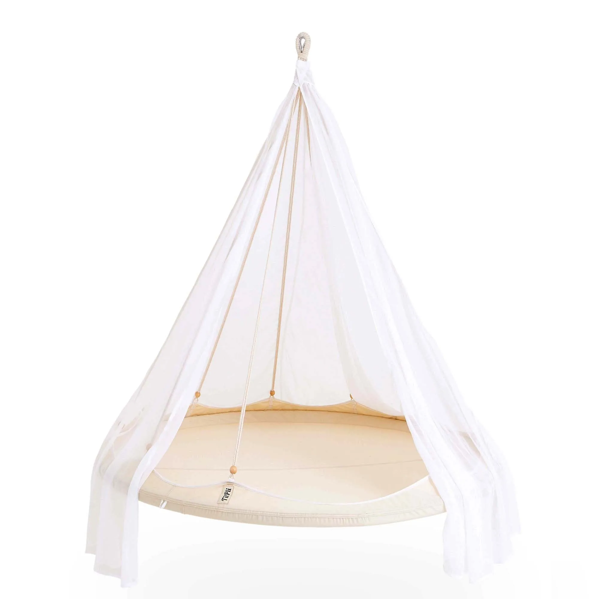 Teepee Hanging Day Bed Classic Medium by TiiPii in White Taupe Olive Charcoal by TiiPii