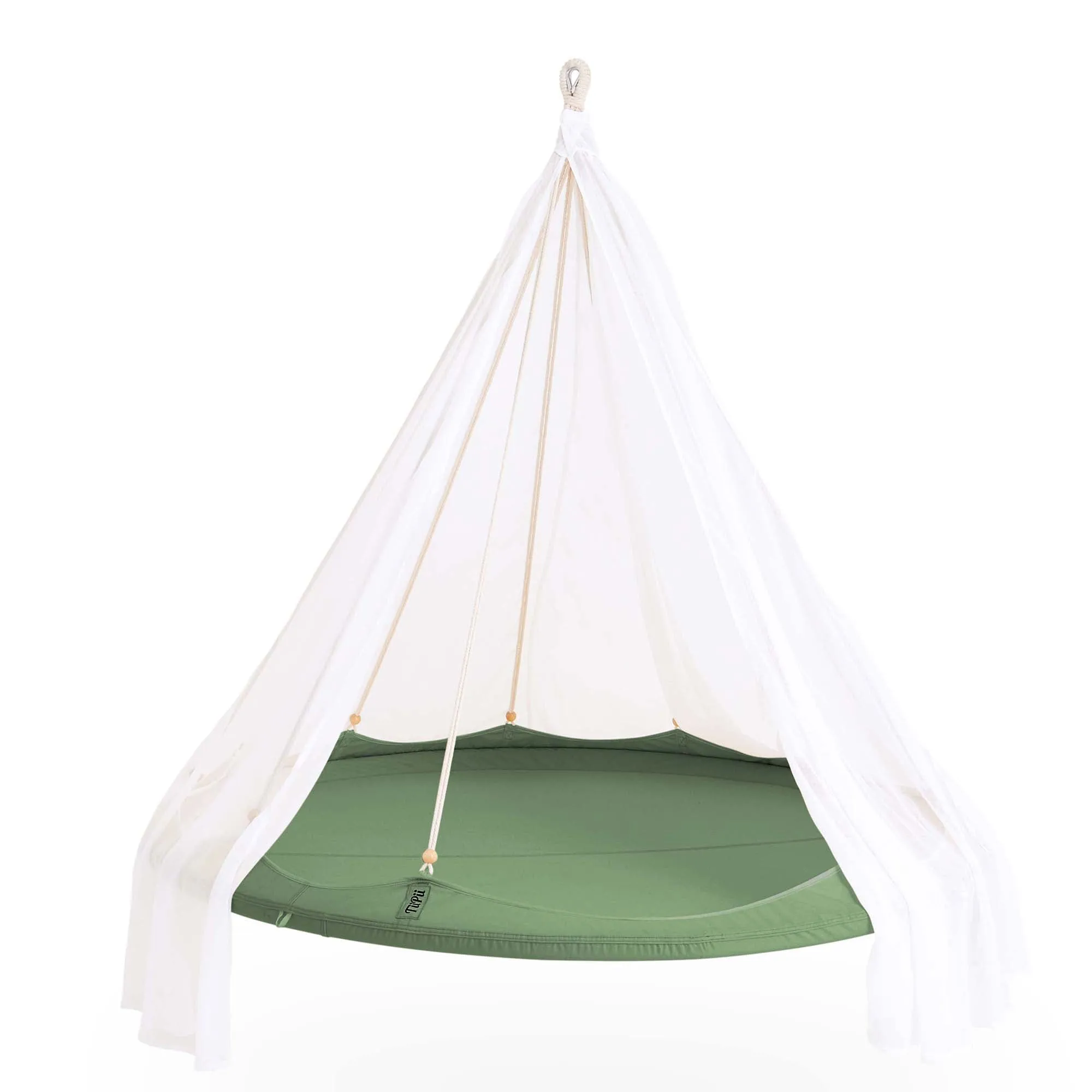 Teepee Hanging Day Bed Classic Medium by TiiPii in White Taupe Olive Charcoal by TiiPii