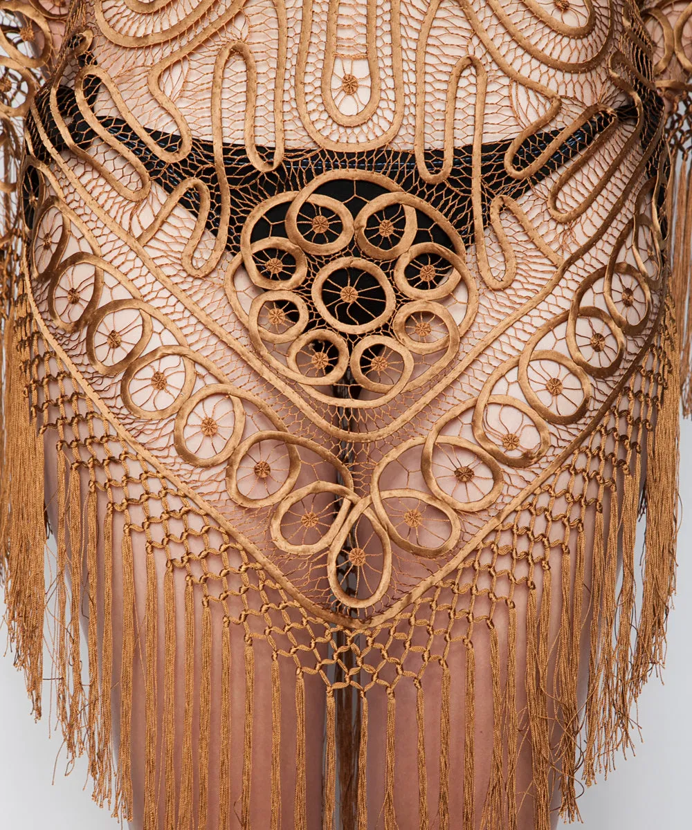 THE AMELIE OPENWORK PONCHO IN COPPER