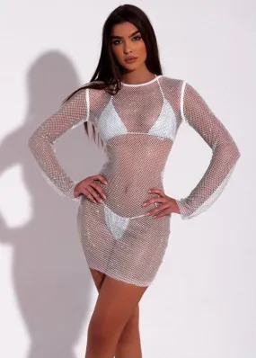 THE FRANKIE MESH DIAMANTE DRESS