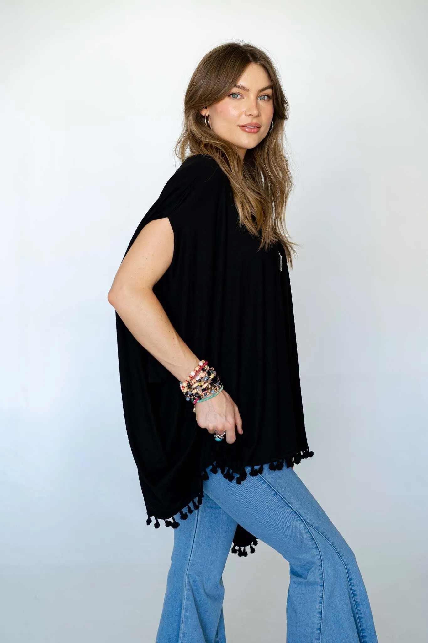 The Nest The Wren Tassel Tunic - Black