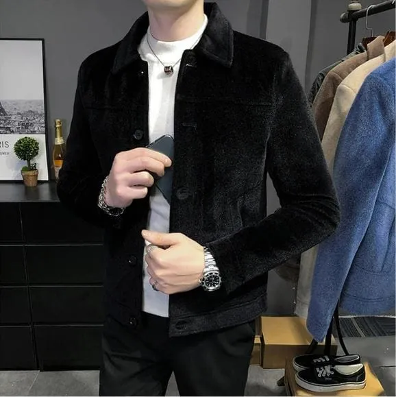 Thickened Wool Blend Streetwear Over Coat Jacket for Men