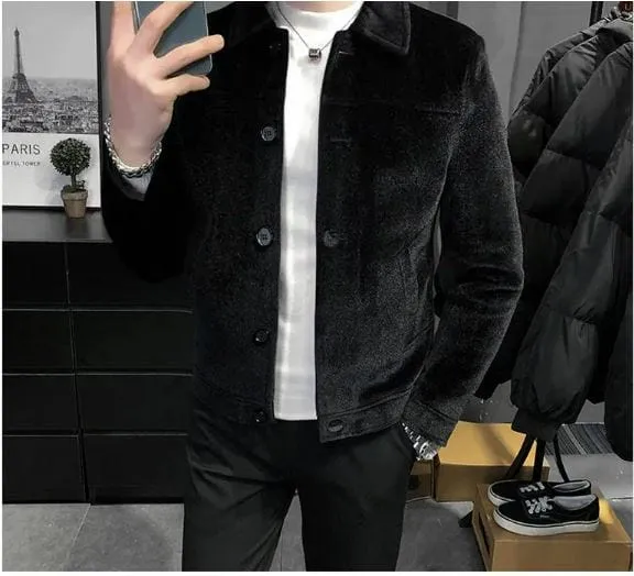 Thickened Wool Blend Streetwear Over Coat Jacket for Men