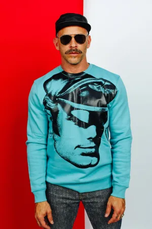 TOM OF FINLAND x WE ARE SPASTOR BIKER HEAD SWEATSHIRT - EMERALD