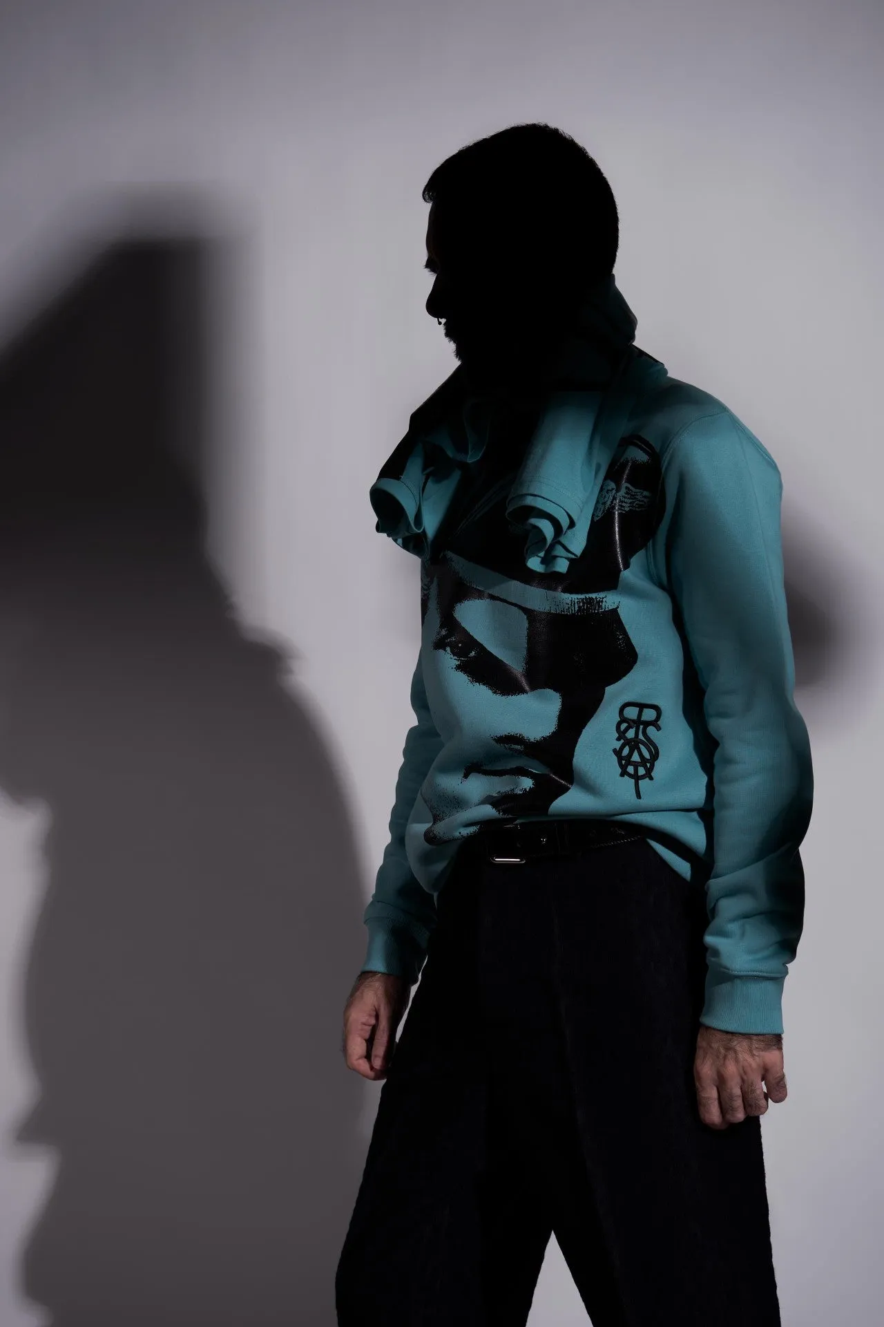 TOM OF FINLAND x WE ARE SPASTOR BIKER HEAD SWEATSHIRT - EMERALD