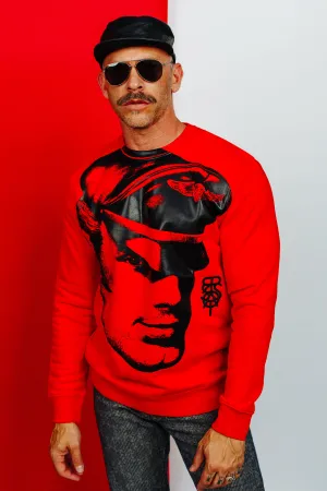 TOM OF FINLAND x WE ARE SPASTOR BIKER HEAD SWEATSHIRT - RED