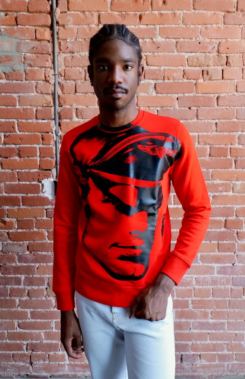 TOM OF FINLAND x WE ARE SPASTOR BIKER HEAD SWEATSHIRT - RED