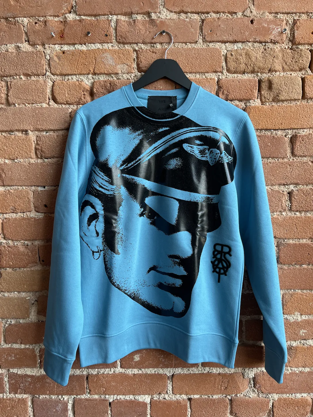 TOM OF FINLAND x WE ARE SPASTOR BIKER HEAD SWEATSHIRT - SEA BLUE