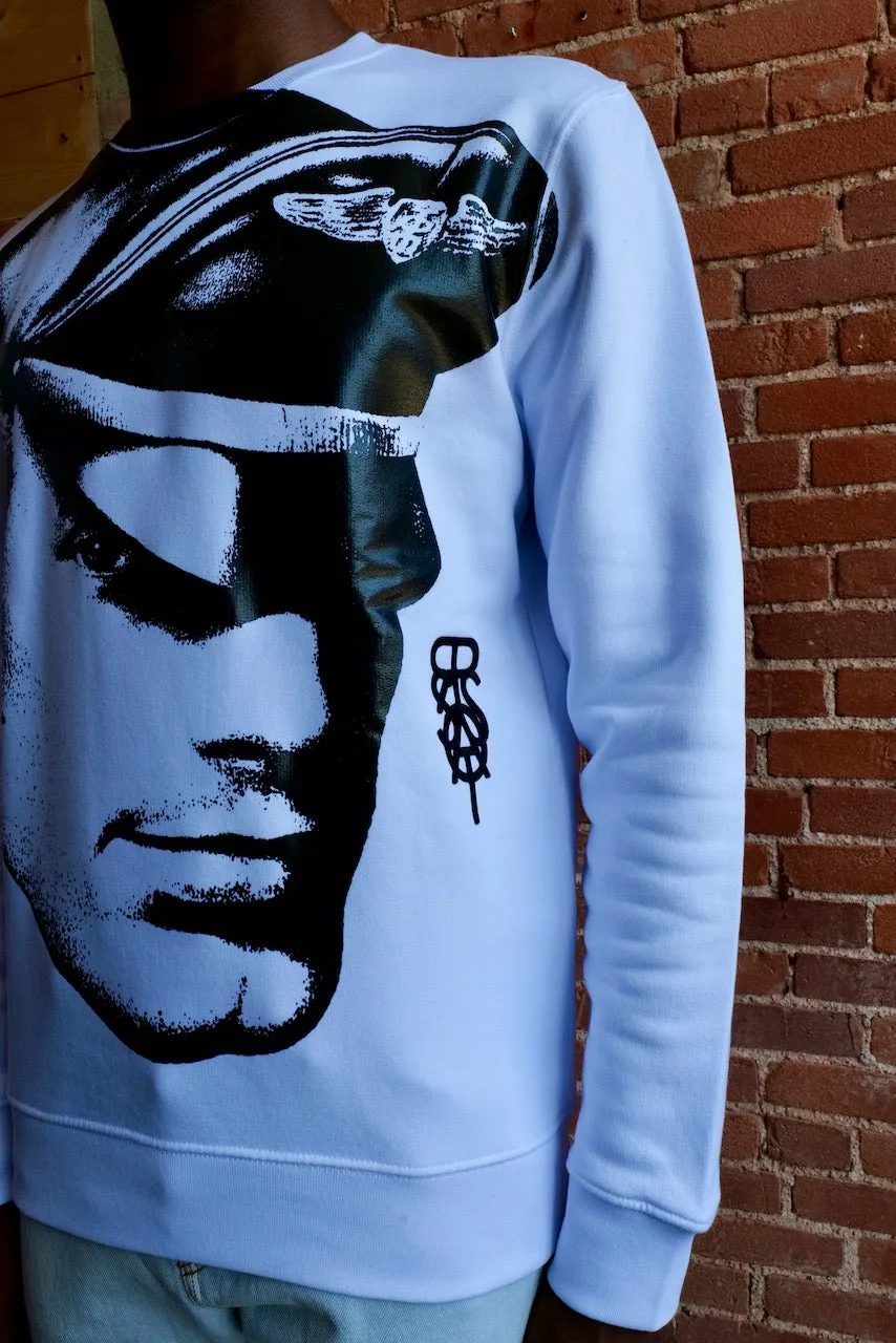 TOM OF FINLAND x WE ARE SPASTOR BIKER HEAD SWEATSHIRT - WHITE