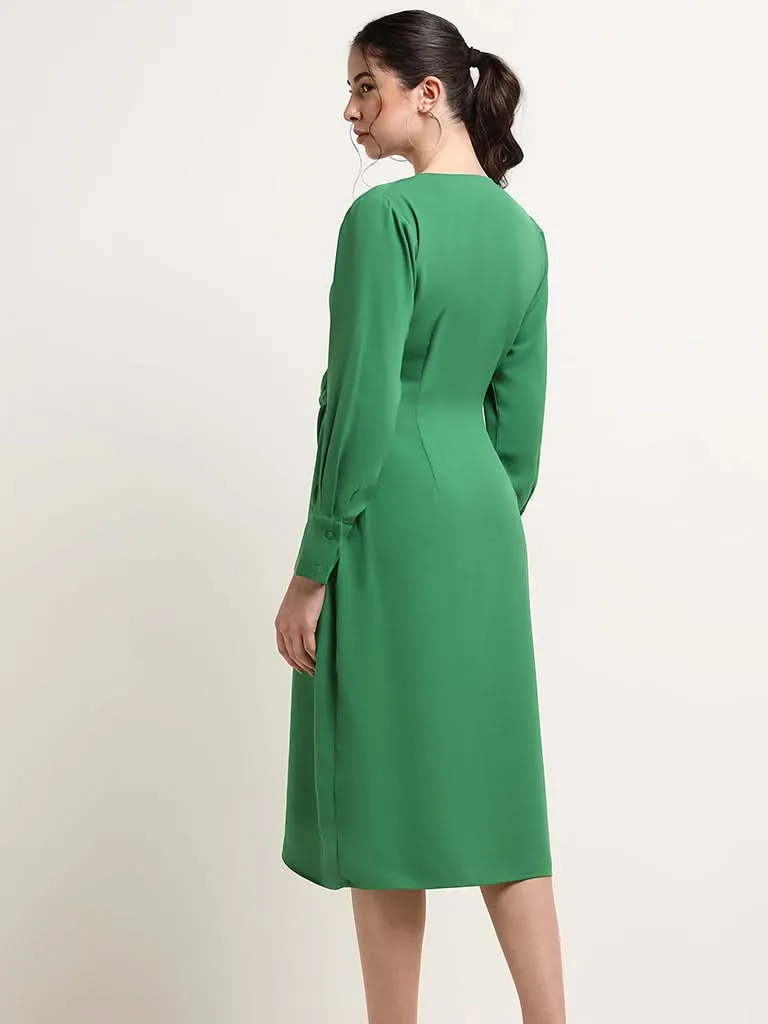 Wardrobe Green Wrap Dress