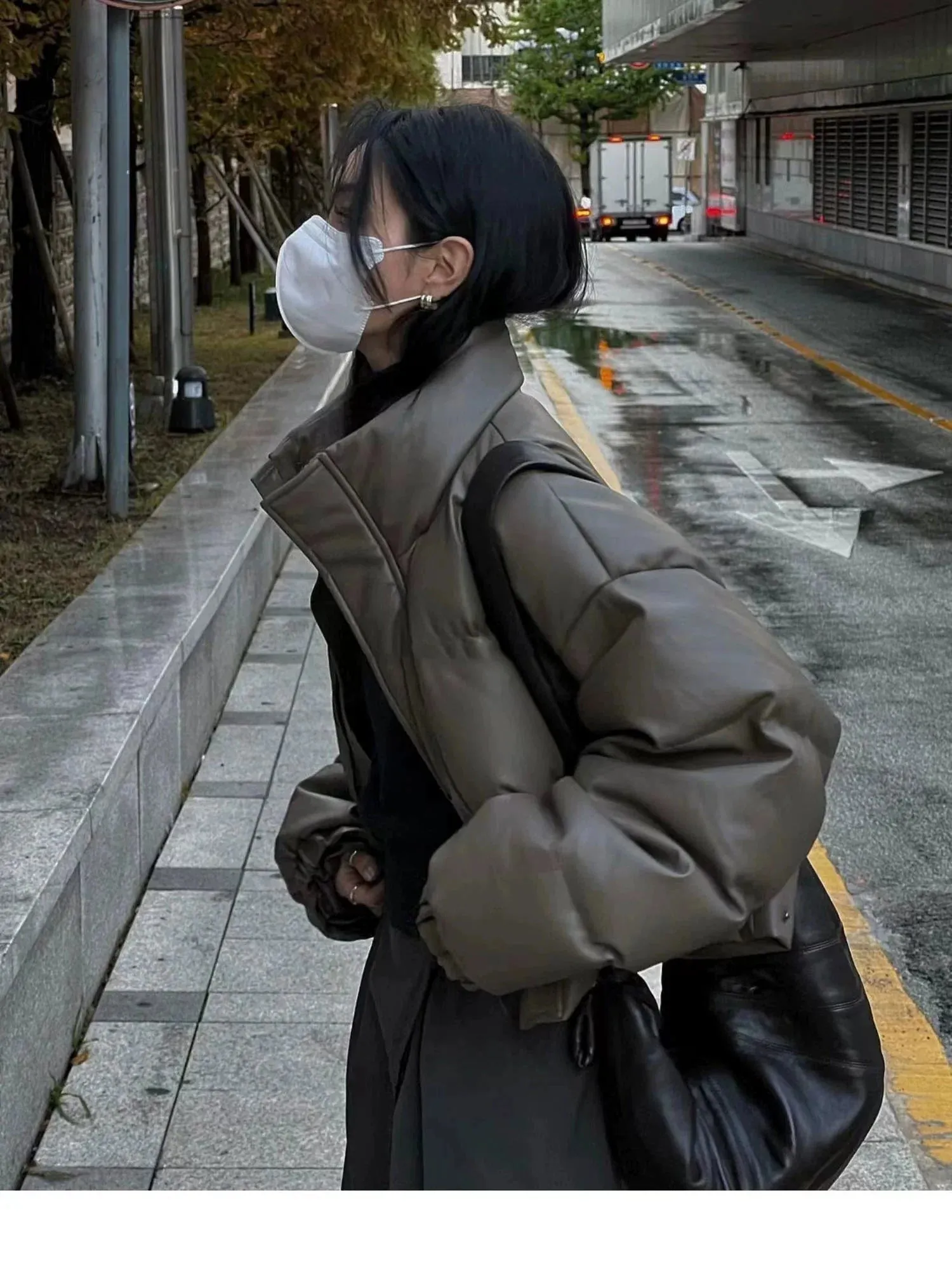 Wenkouban-Winter Outfits Christmas Hanna Crop Puffer Jacket