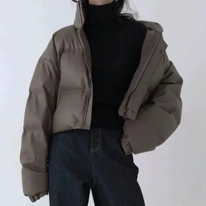 Wenkouban-Winter Outfits Christmas Hanna Crop Puffer Jacket