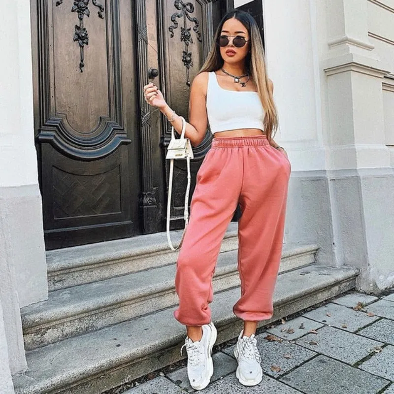 Wide Leg High Waist Joggers