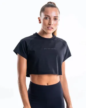 Women's Black Crop Training T-Shirt