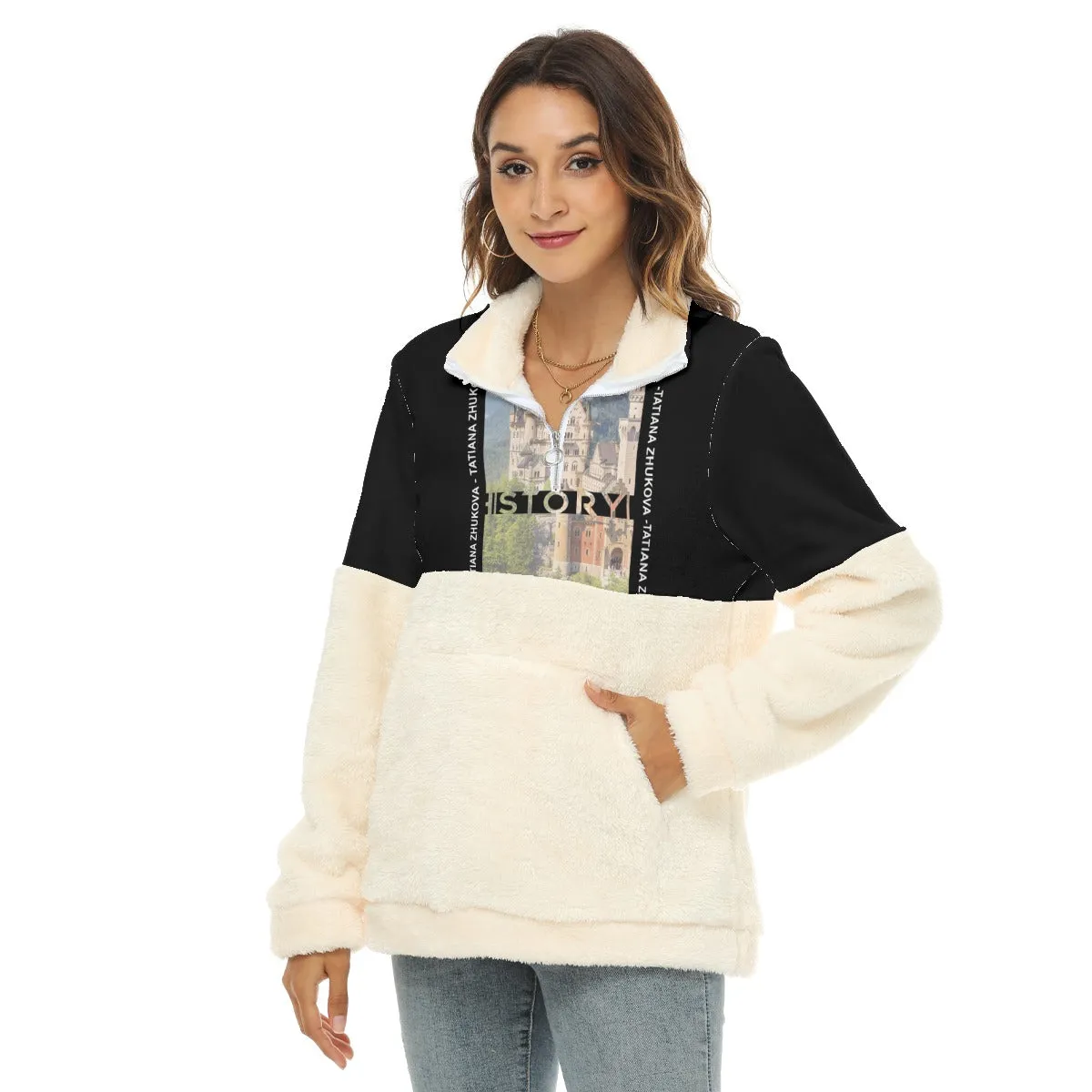 Women's Borg Fleece Sweatshirt - Black