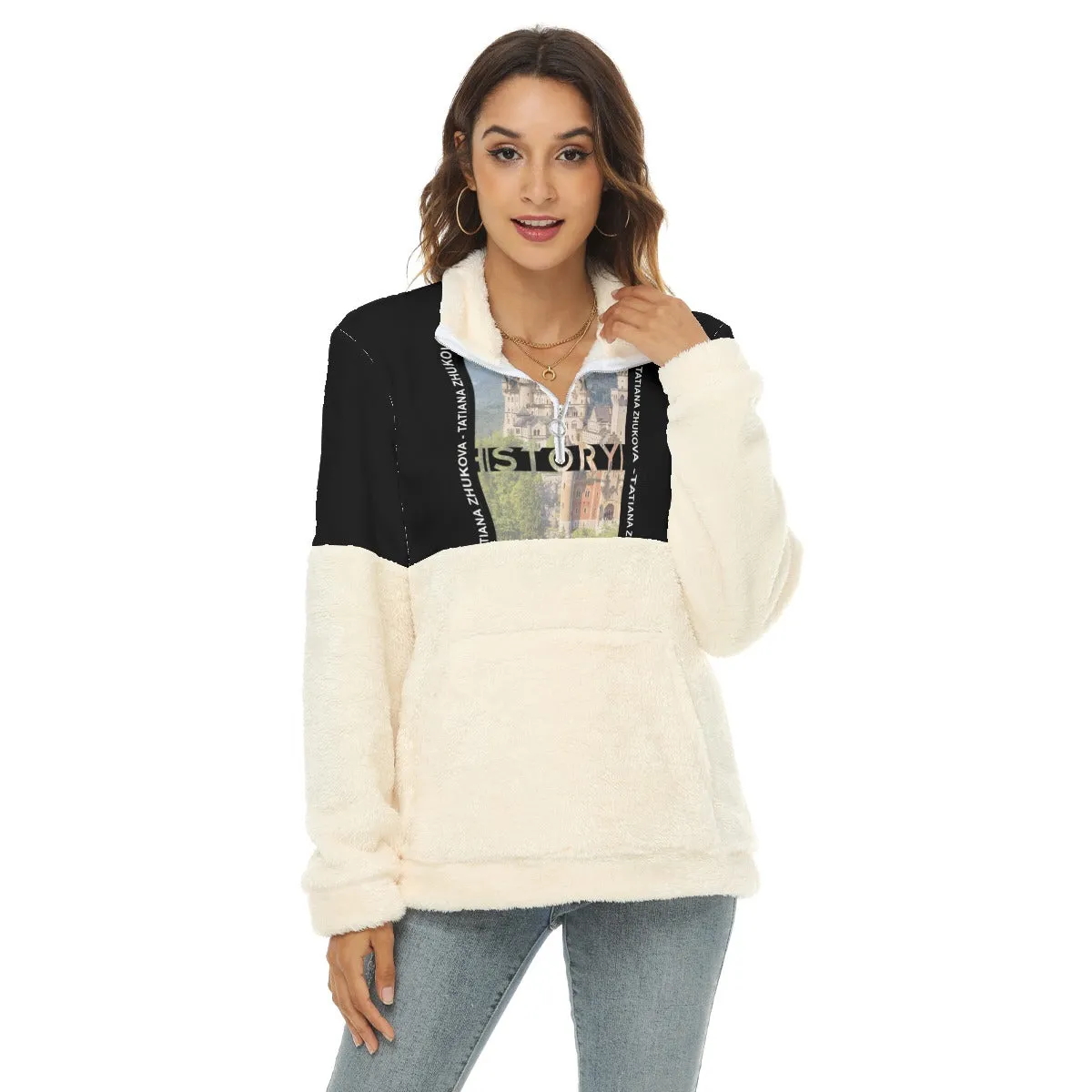 Women's Borg Fleece Sweatshirt - Black