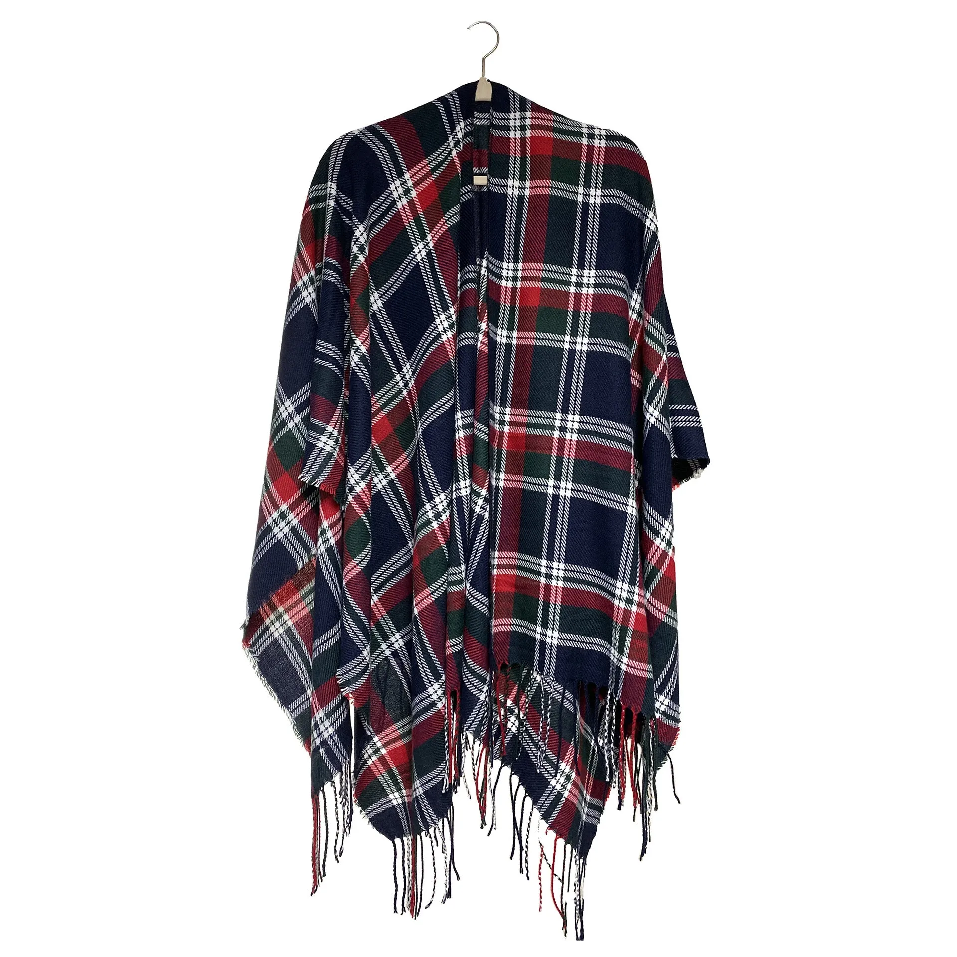 Women's Winter Warm Oversized Blanket Sweater Plaid Shawl