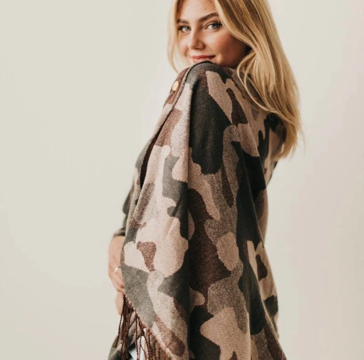 Wooden Button Poncho