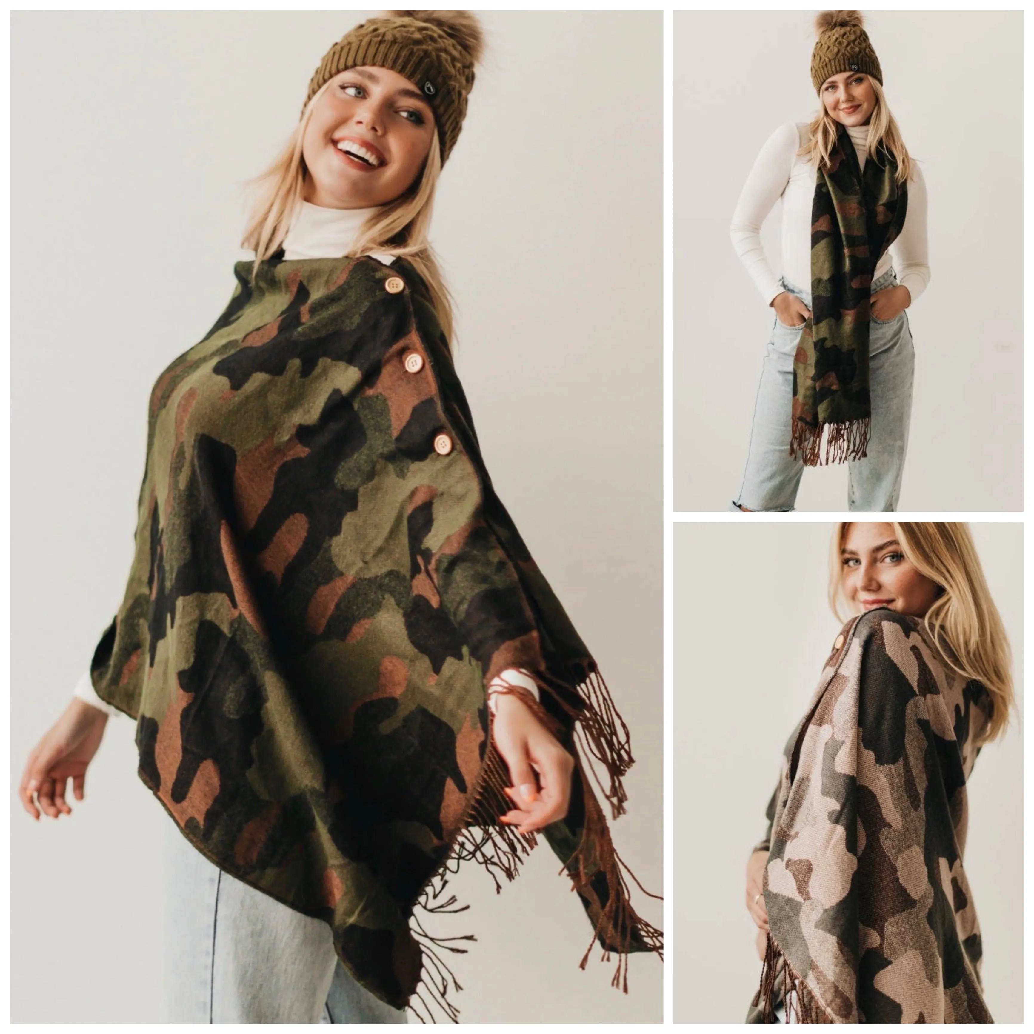 Wooden Button Poncho