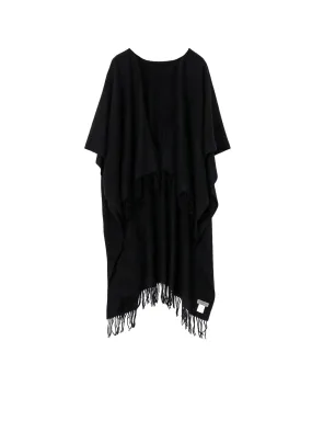 WOOL PLAIN SHRINK U CUT PONCHO