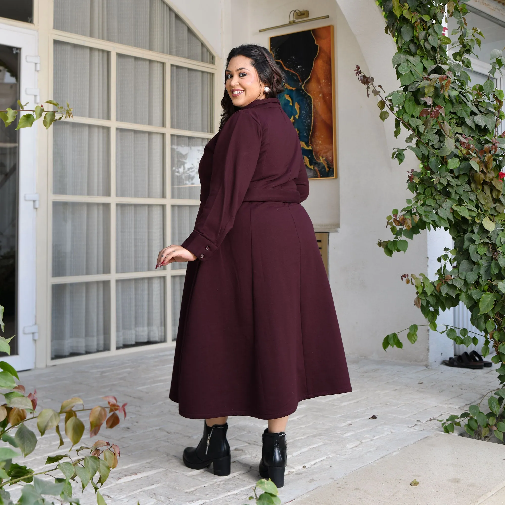 Woollen Fleece Aline Dress