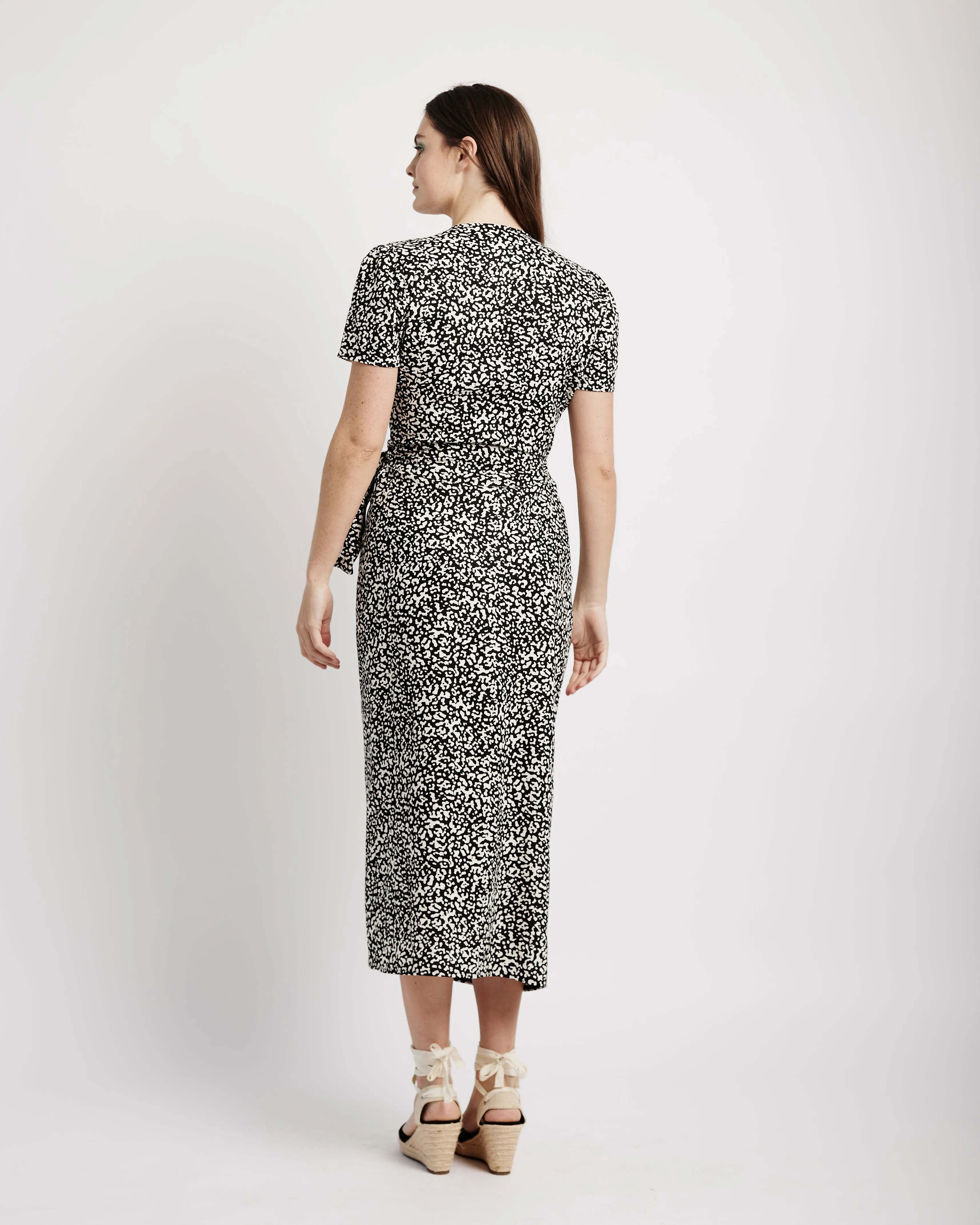 Wrap Dress in Speckled Linen