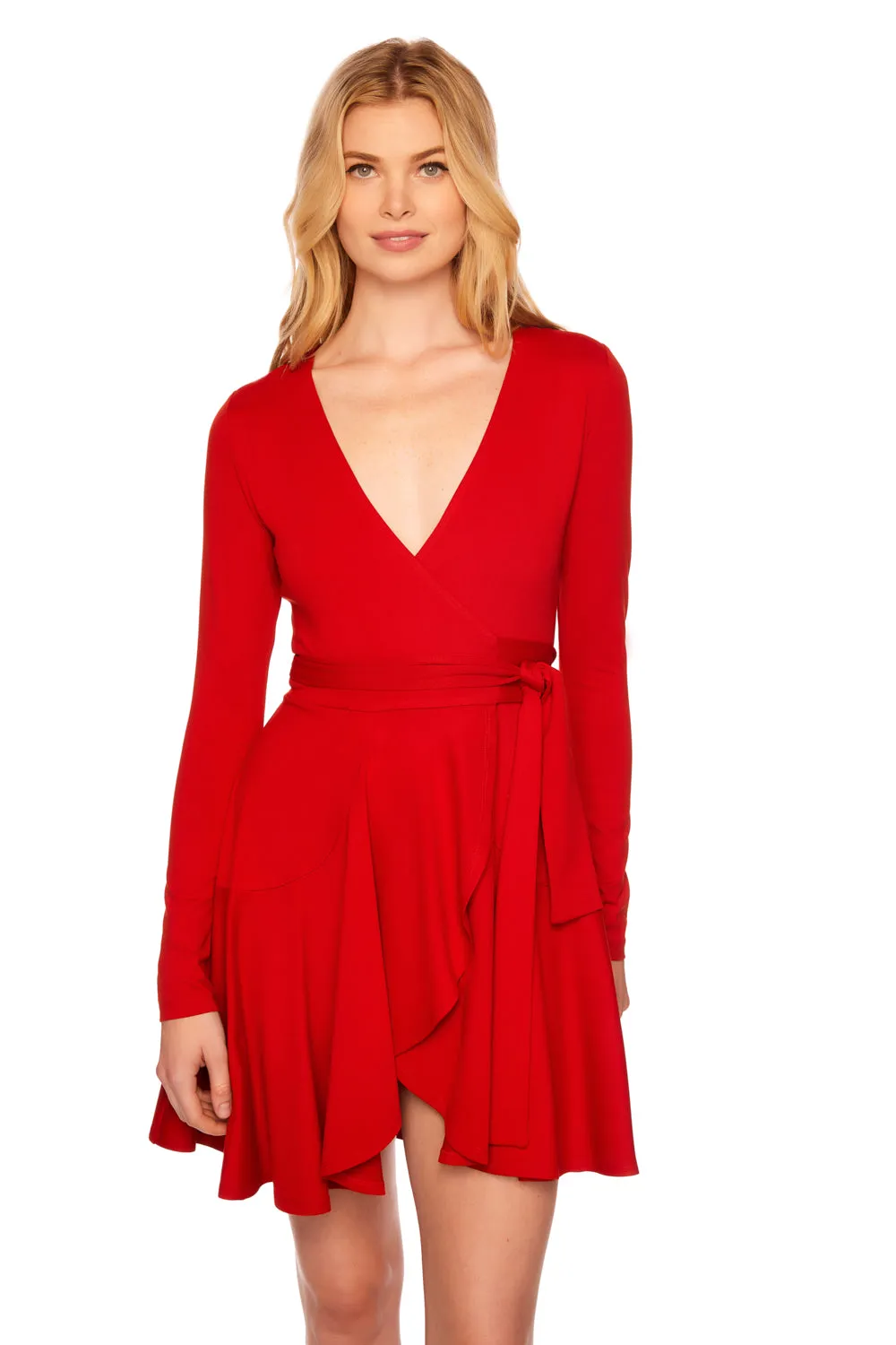 wrap flare dress