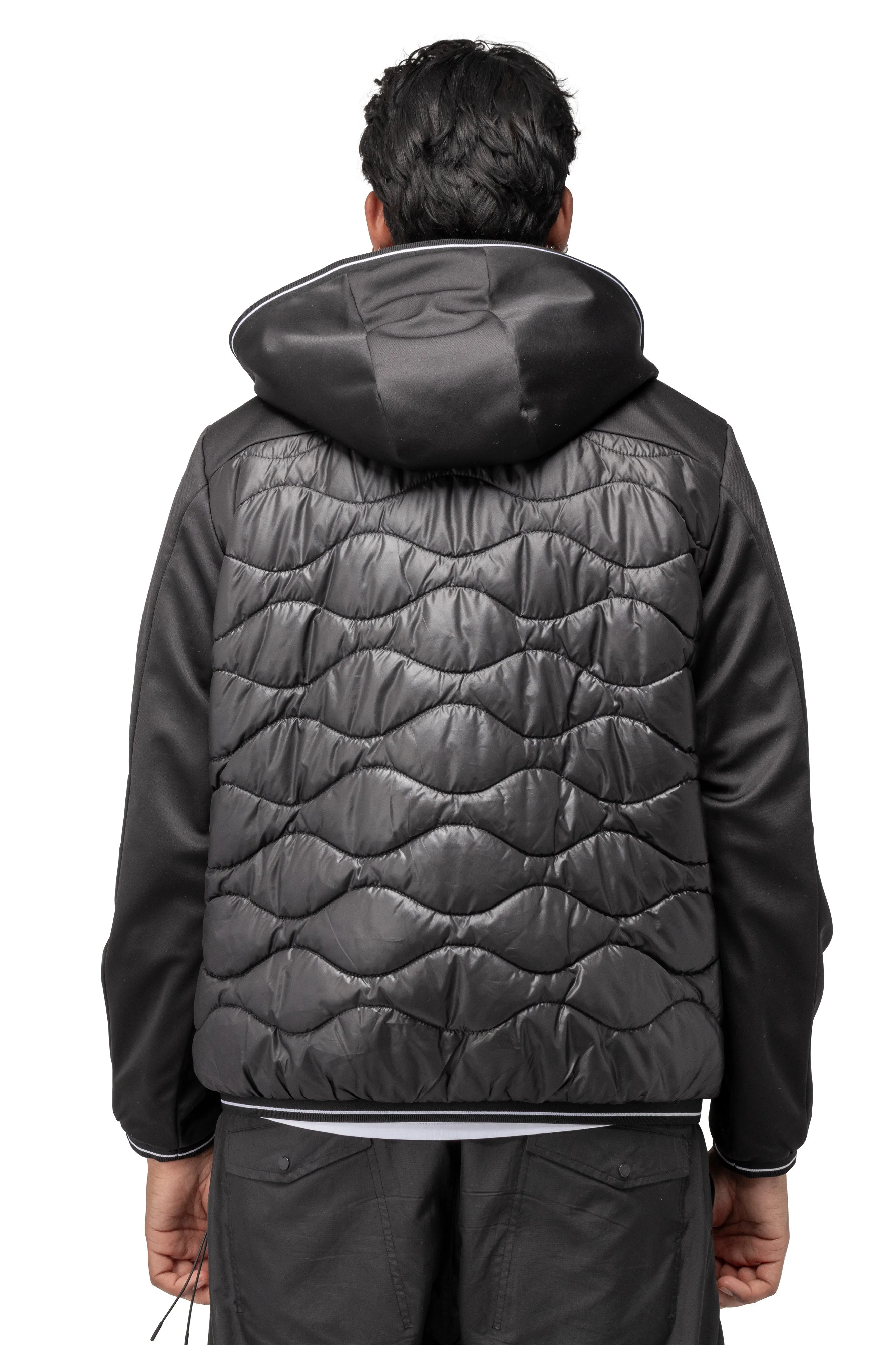 X RAY Men's Soft Shell Full Zip Windbreaker Quilted Jacket With Hood