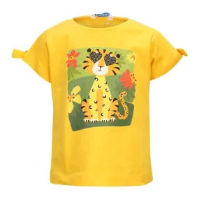 YELLOW GRAPHIC GIRLS T-SHIRT